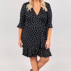 Chic Soul Polka Dot Wrap Dress